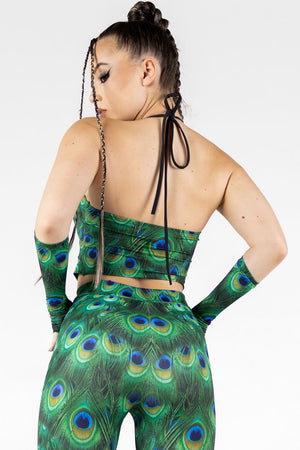 Peacock V-String Crop Top Back View