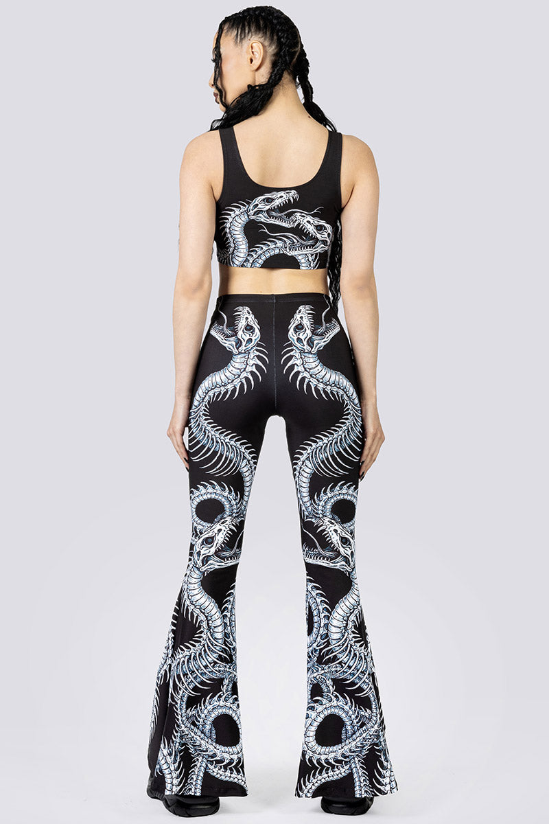 Phantom Serpent Flare Pants Set Back Gothic Outfits