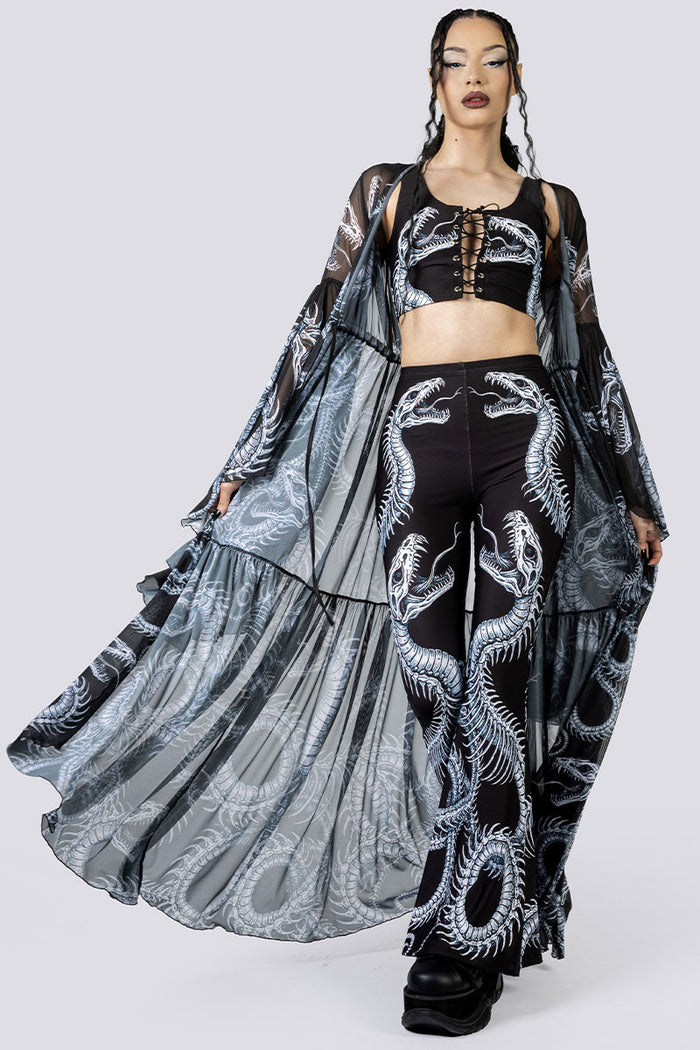 Phantom Serpent Flare Pants Set Gothic Clothes