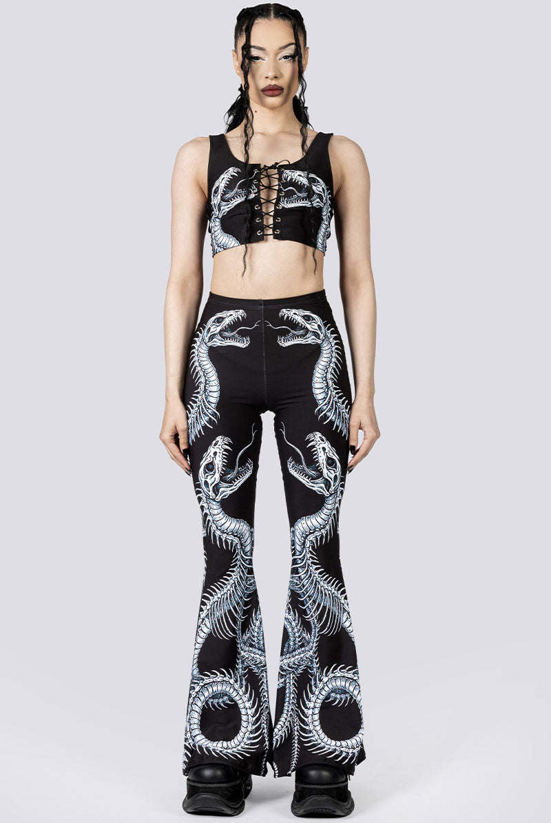 Phantom Serpent Lace Up Top Front Goth Fashion