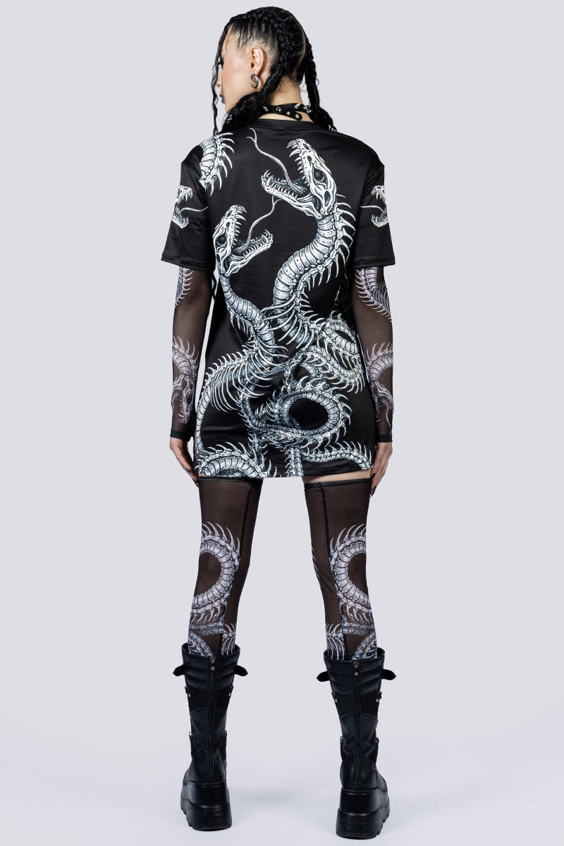 Phantom Serpent Tee Shirt Dress Back Goth Fashion