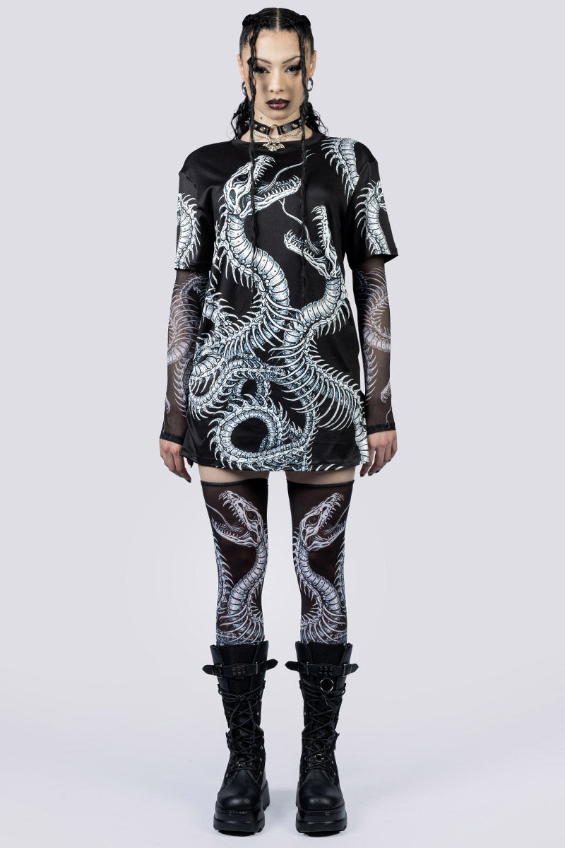 Phantom Serpent Tee Shirt Dress Front Gothic Clothing