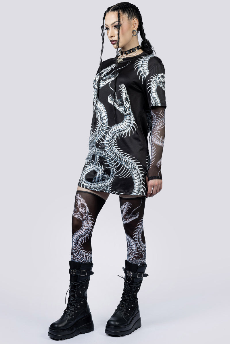 Phantom Serpent Tee Shirt Dress Side Gothic Clothes
