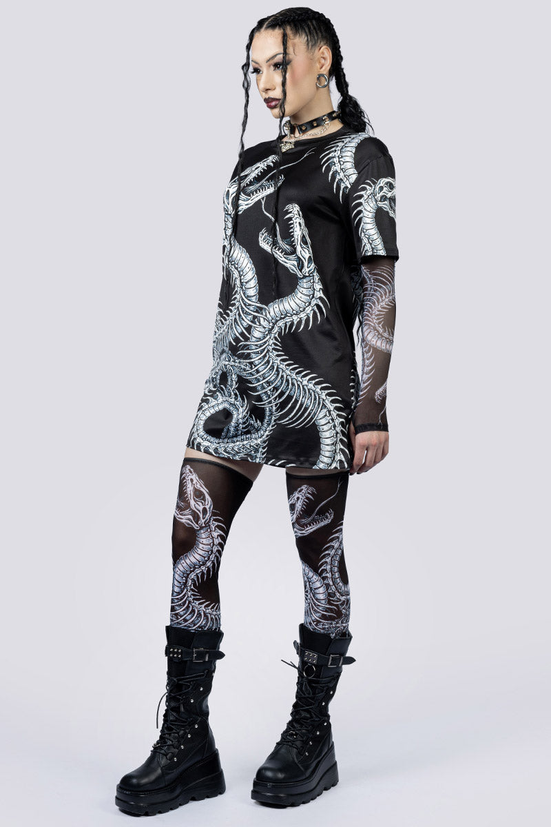 Phantom Serpent Tee Shirt Dress Side Gothic Clothes