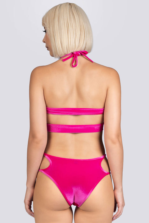 Pink Bombshell Heart Ring Halter Top - Velvet Dancewear