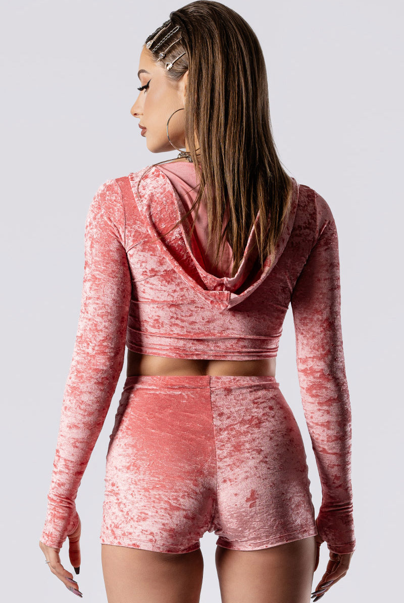 pink-champagne-lace-up-shorts-back-view