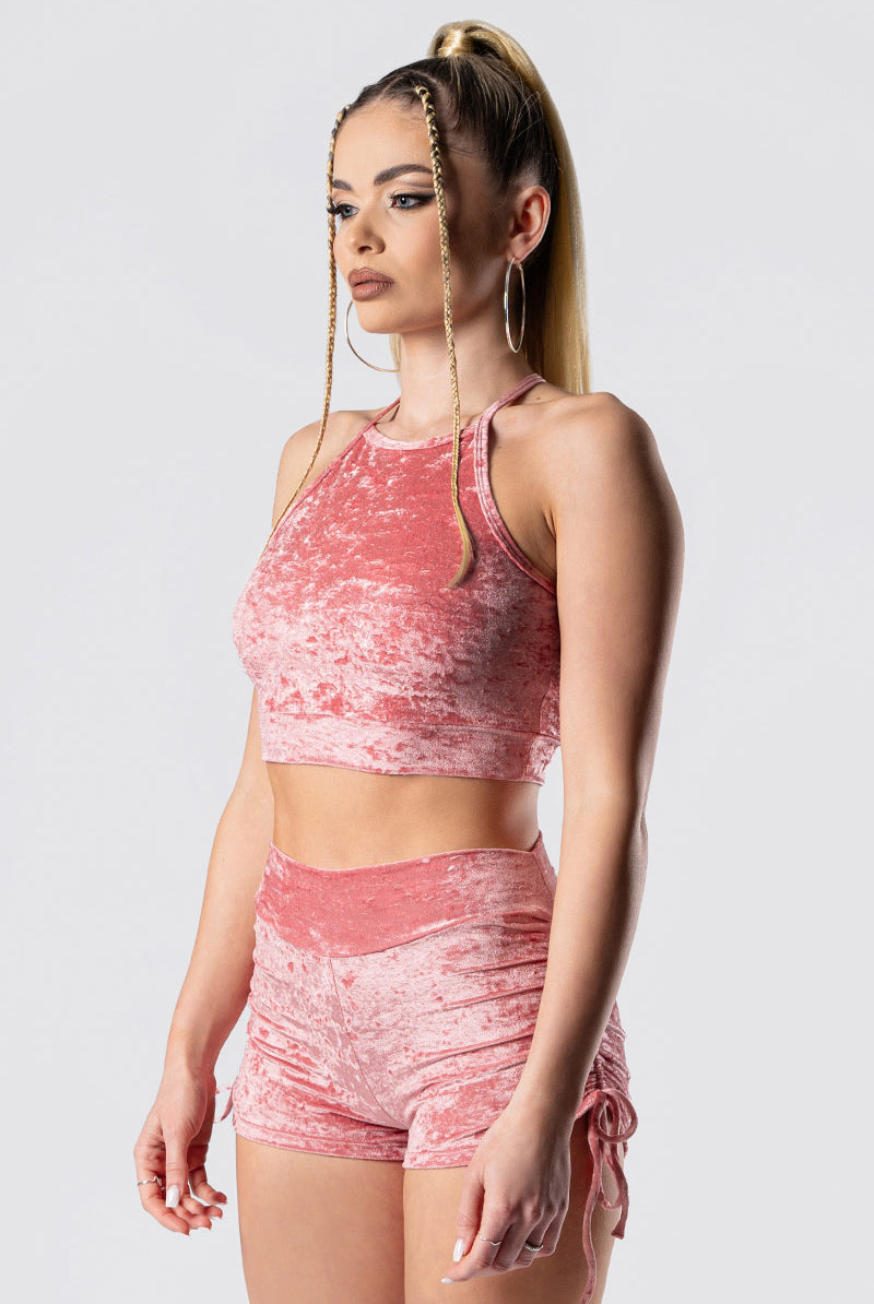 pink-champagne-tie-side-shorts-set-pink-velvet-side-view_b887ed8d-483f-4a79-adc6-77a1957a90a6