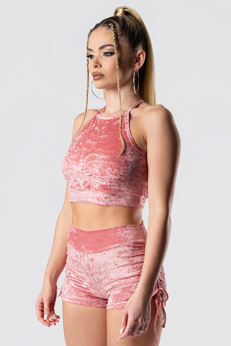 pink-champagne-tie-side-shorts-set-pink-velvet-side-view_b887ed8d-483f-4a79-adc6-77a1957a90a6