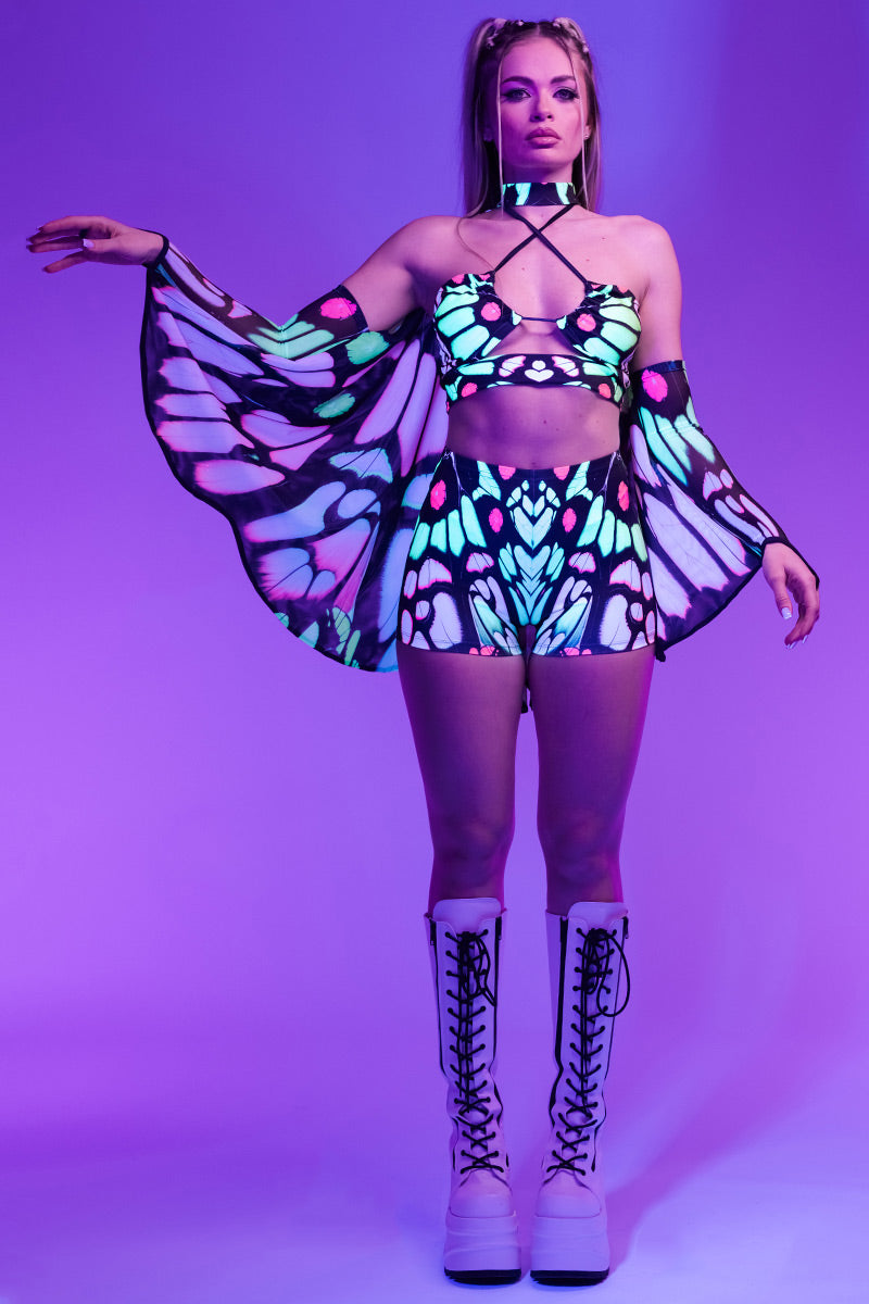 pink-forester-high-waisted-shorts-front-view-uv