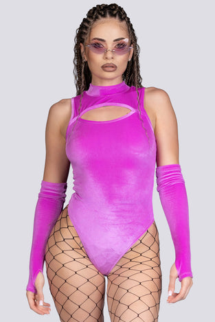 Pink Orchid High-Neck Keyhole Bodysuit Stripper Outfit