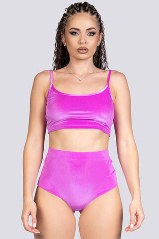 Pink Orchid Scrunched Shorts - Velvet Stripper Outfit