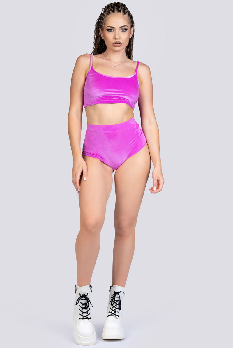 Pink Orchid Spaghetti Strap Crop Top - Velvet Pole Wear