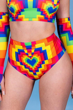 Pixel Love Booty Shorts Set Side View