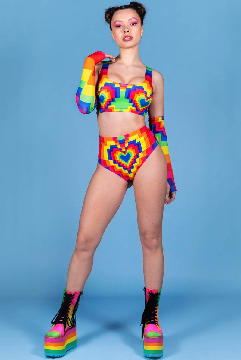 Pixel Love Bra Top Front View