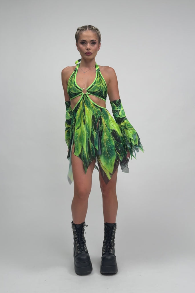 Forest Pixie Cut Out Handkerchief Dress Rave Halloween Style