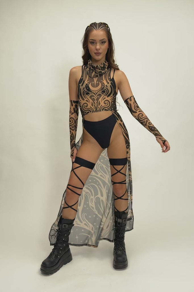 Luna Duster Mesh Crop Top Rave Clothing