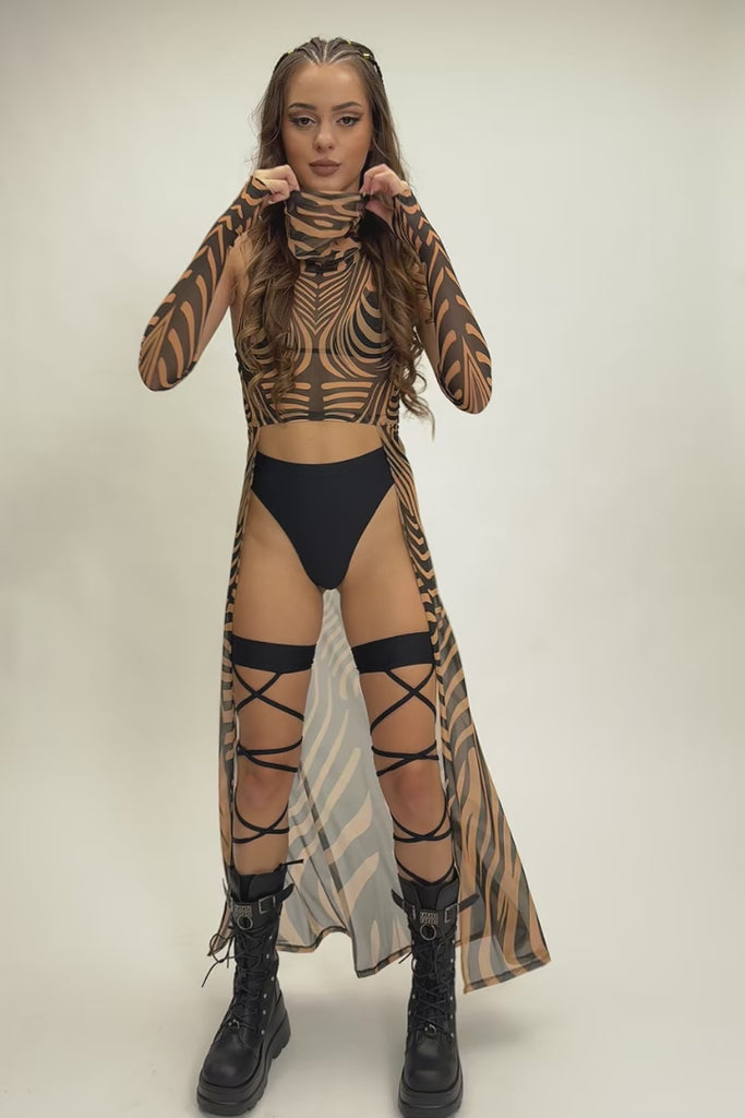 Mojave Duster Mesh Crop Top Rave Clothing