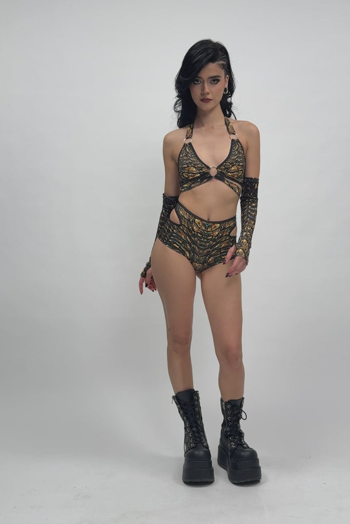 Alligator Halter Bra Top Halloween Costume Women