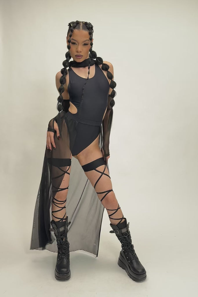 Black Bodysuit Festival Set