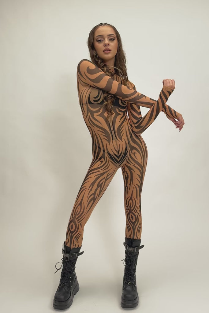 Sand Skin Mesh Costume Rave Clothing