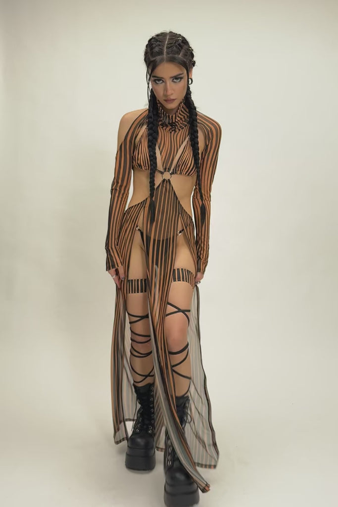 Dune Cut Out Maxi Mesh Dress Rave Clothing