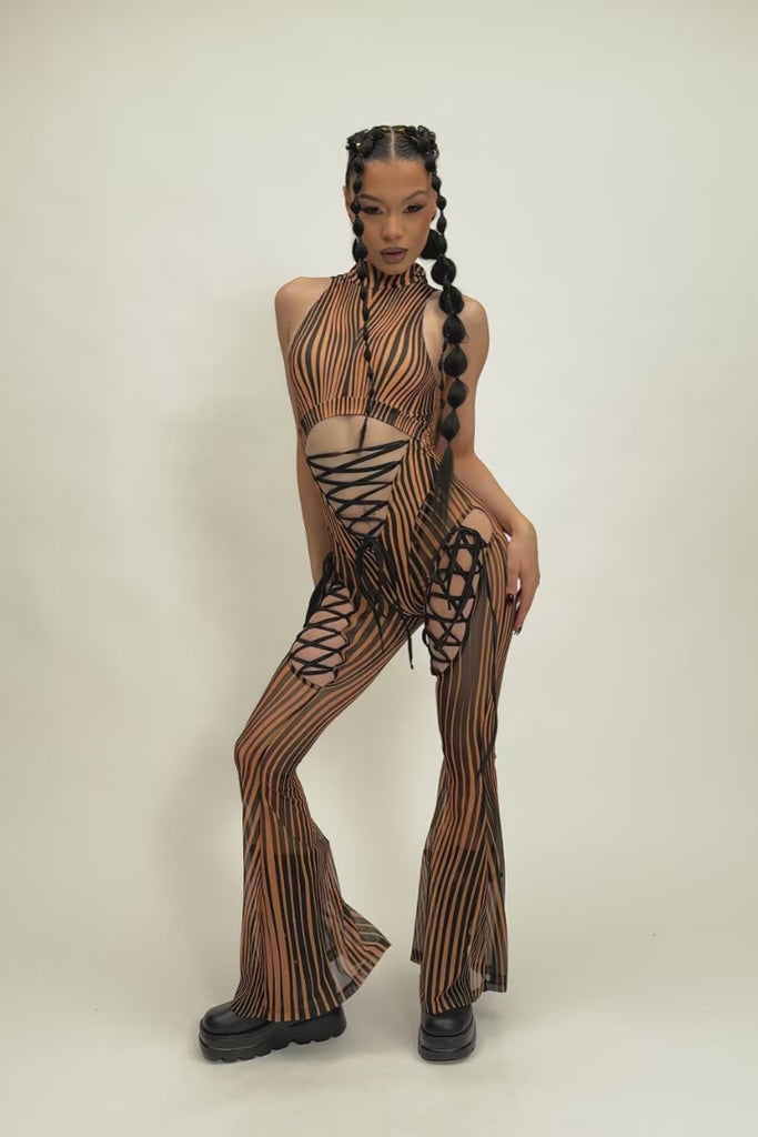 Dune Ribbon Cut Out Jumpsuit Rave Clothing