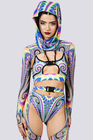 Rave Outfit Psychedelica Chap Pants Set Close Full View