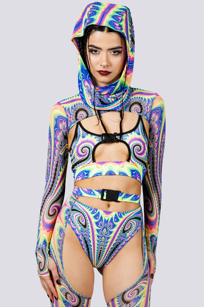 Rave Outfit Psychedelica Chap Pants Set Close Full View