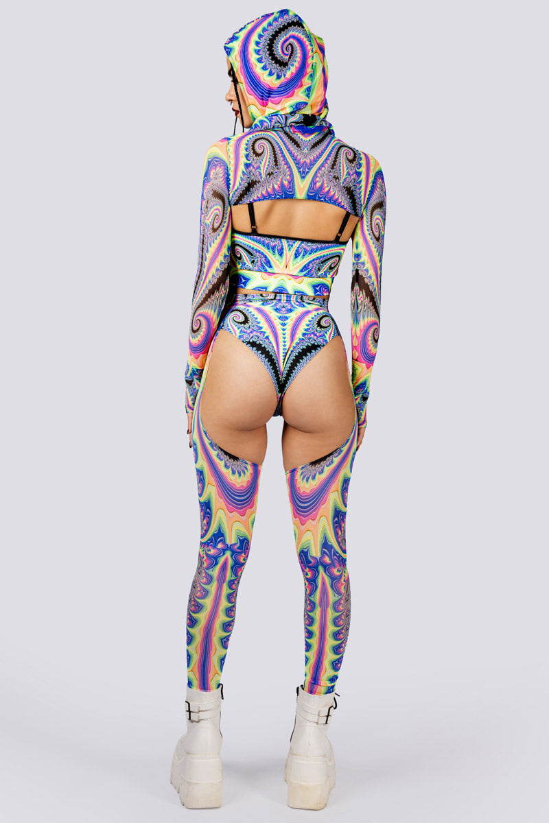 Psychedelica High Cut Booty Shorts Back View