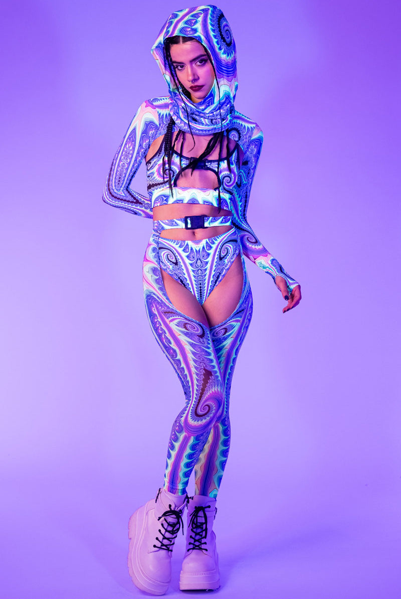 Psychedelica High Cut Booty Shorts Full View