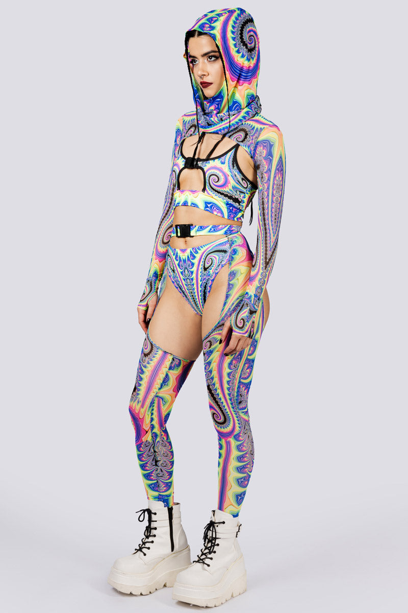 Psychedelica High Cut Booty Shorts Side View