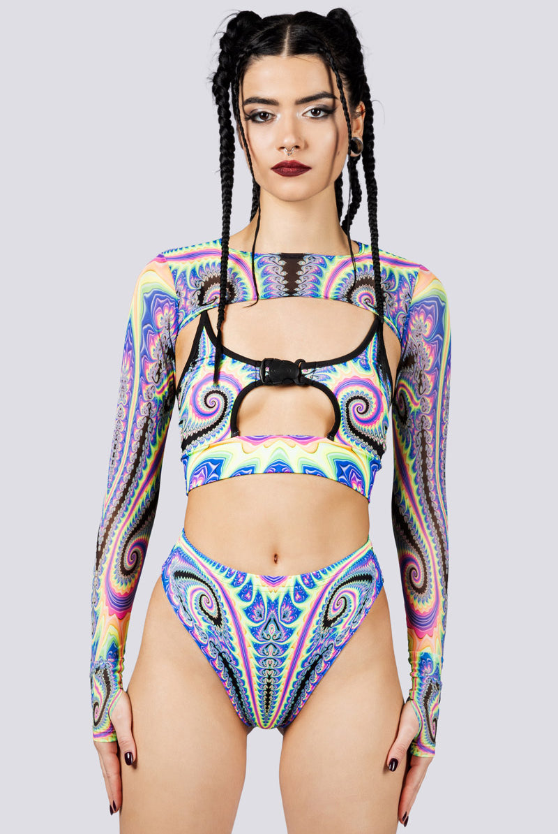 Psychedelica Two Piece Top Close Front View