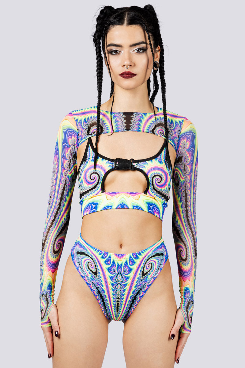 Psychedelica Two Piece Top Close Front View