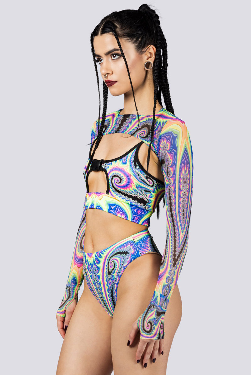 Psychedelica Two Piece Top Close Side View