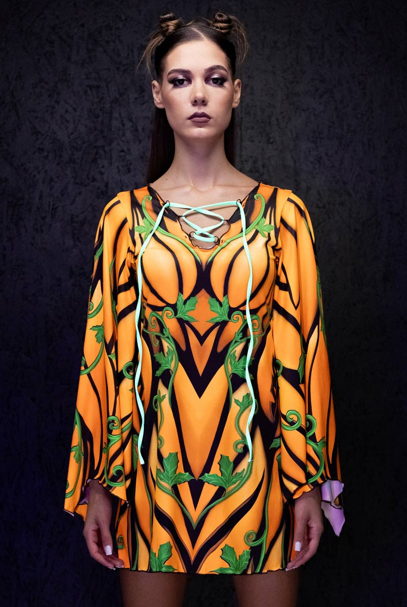 pumpkin-bell-sleeve-dress-front-view-uv