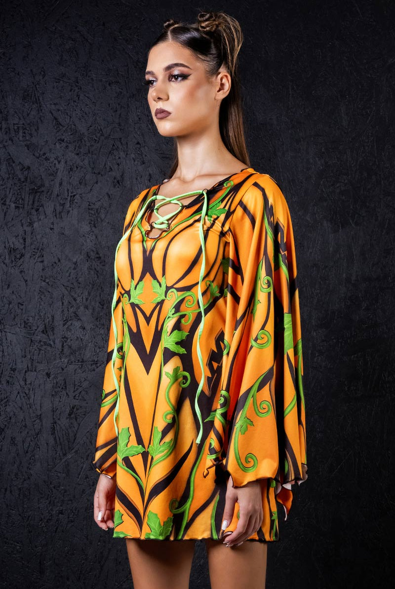 pumpkin-bell-sleeve-dress-side-view