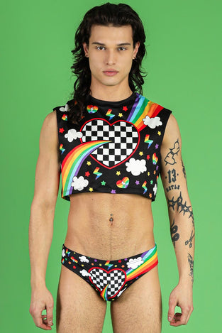 Queertastic Men's Swim Briefs Set Front View