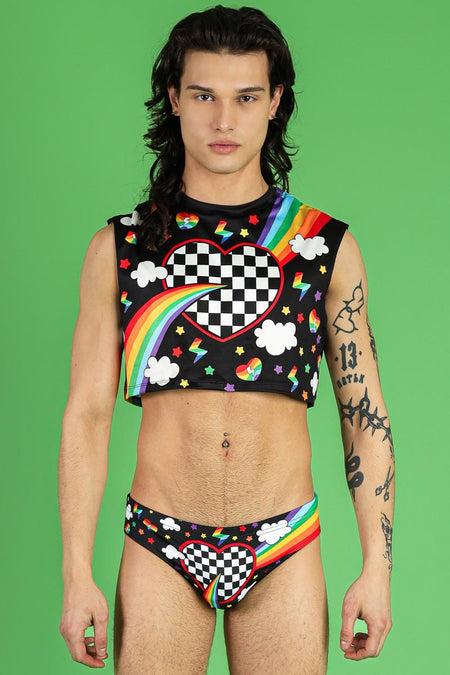 Queertastic Men's Swim Briefs Set Front View