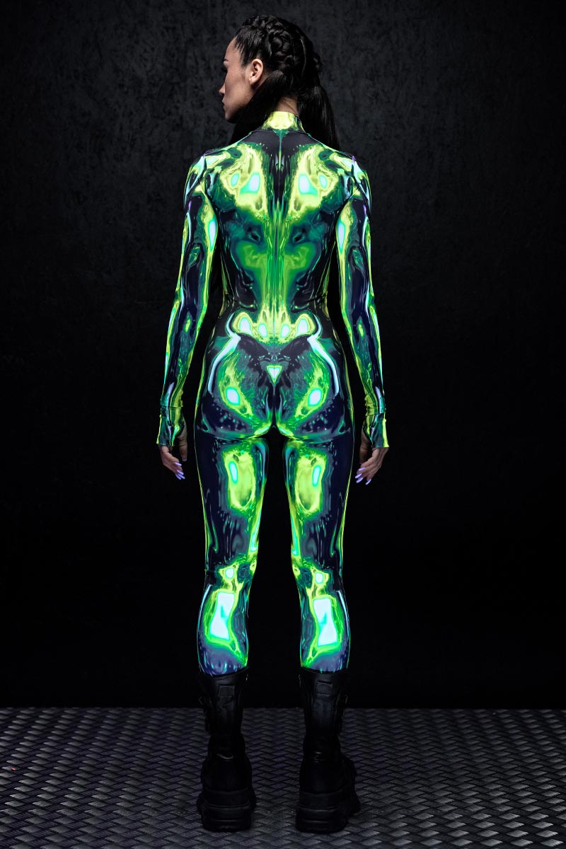 Radioactive Babe Costume UV Back View