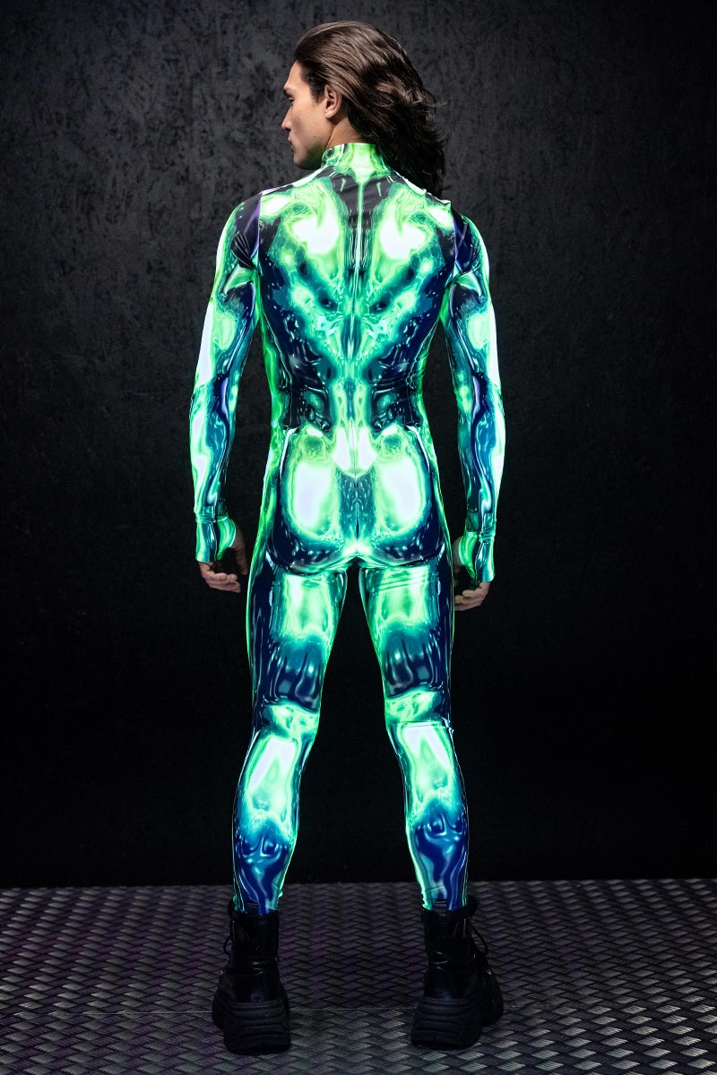 Radioactive Men's Costume UV Back View