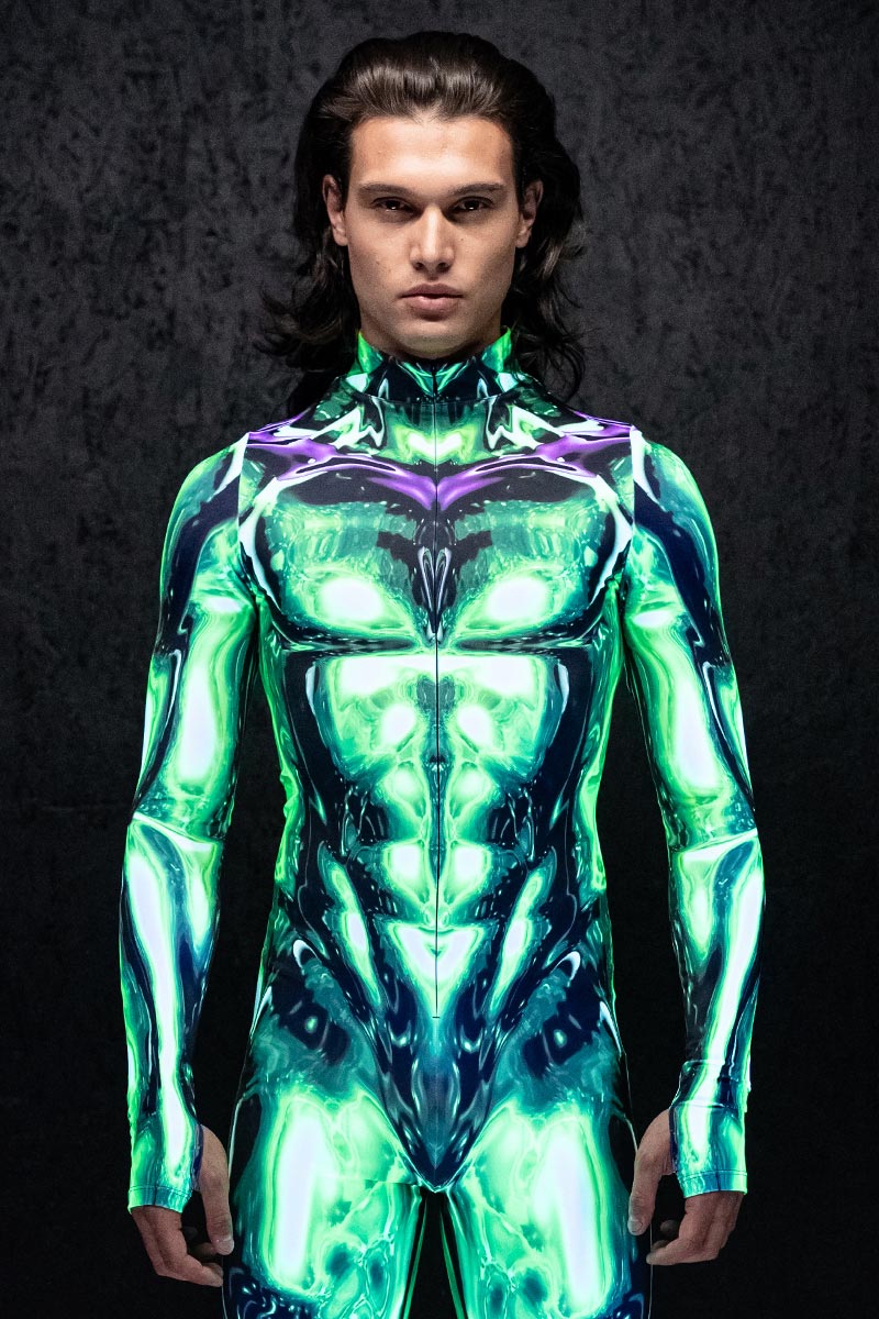 Radioactive Men's Costume UV Close View