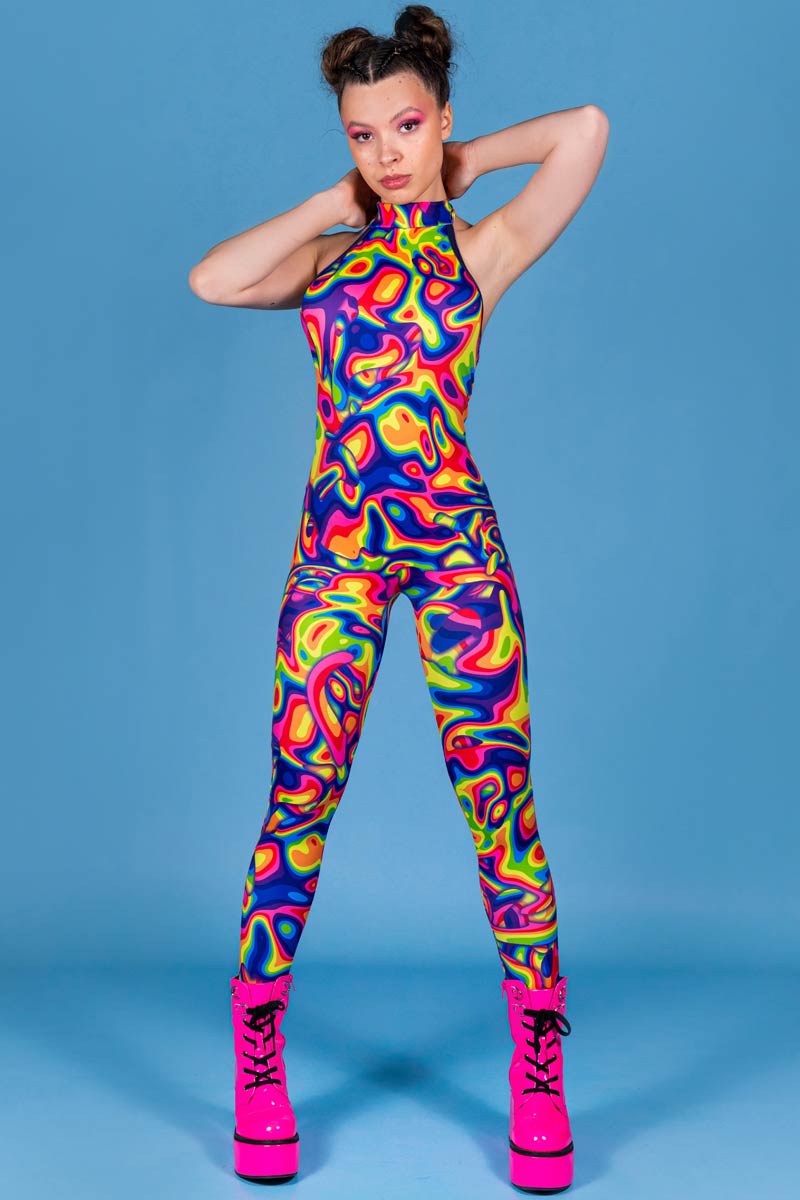 Rainbow Dreams Rave Catsuit - Pride Outfit | Devil Walking