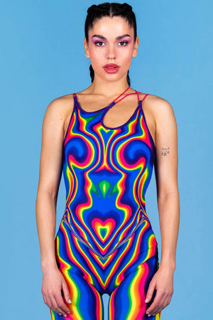 Rainbow Hypnosis Jumpsuit Close View