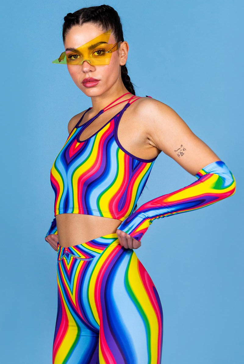 Rainbow Meltdown Crop Top Side View