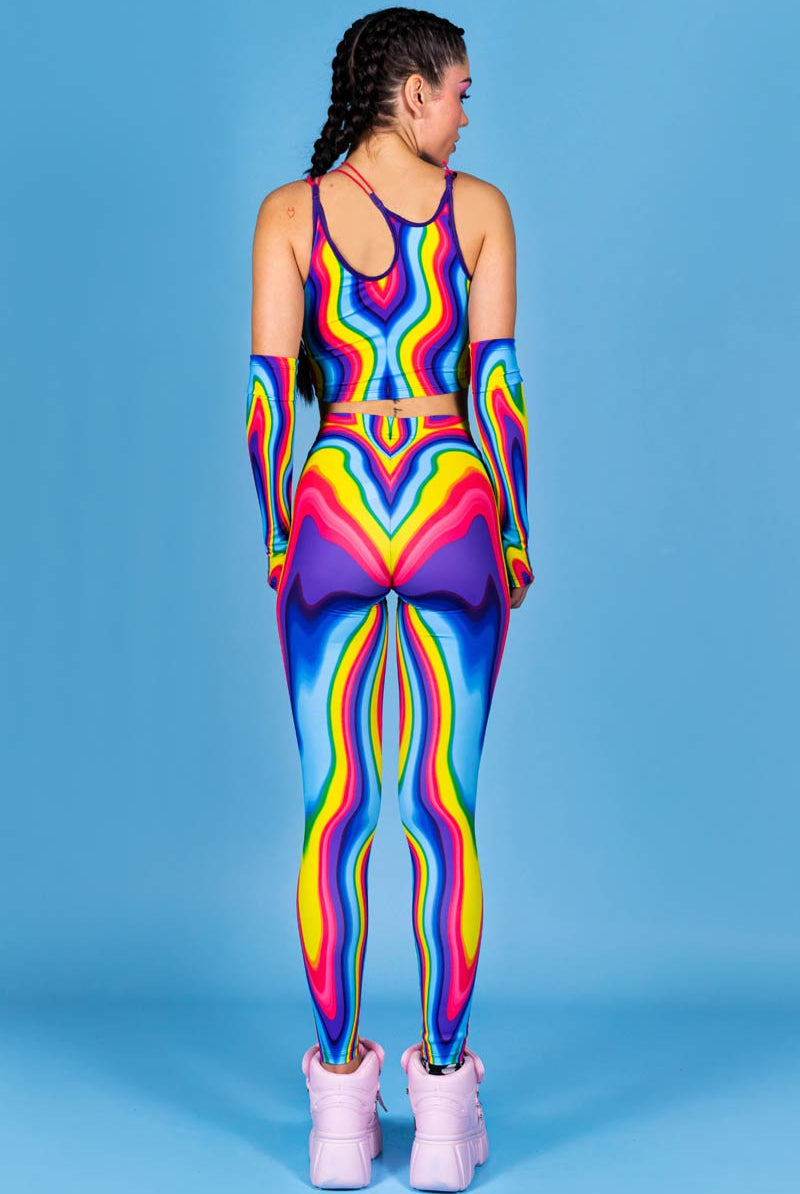 Rainbow Meltdown Leggings Back View