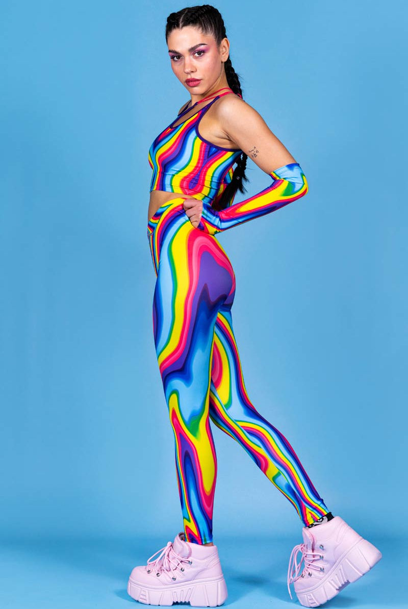 Rainbow Meltdown Leggings Set Full View
