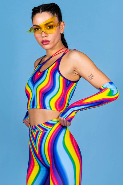 Rainbow Meltdown Leggings Set for Pride & Rave Party