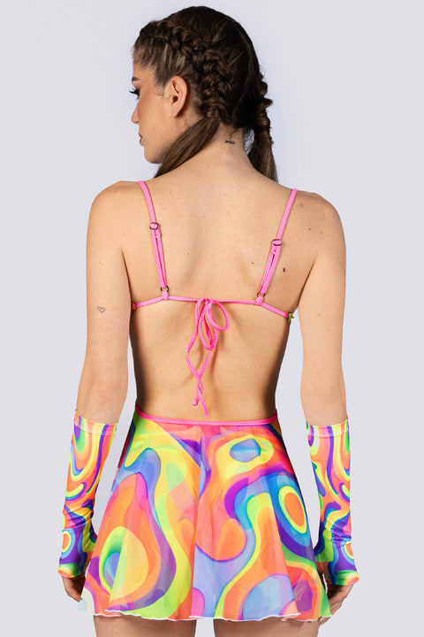 rainbow-mess-high-waisted-shorts-set-back-view