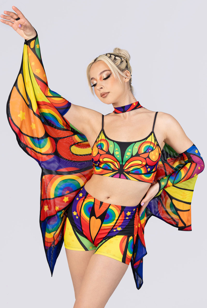 rainbow-metamorphosis-high-waisted-shorts-side-view
