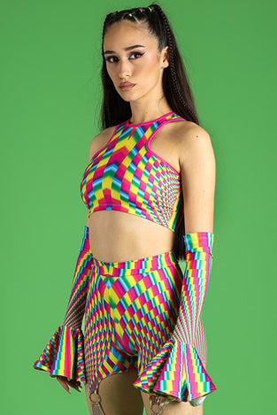 Rainbow Prism Crop Top Side View